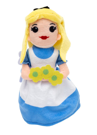 Dog Toy Squeaker Plush - Alice in Wonderland with Flowers Full Body Pose