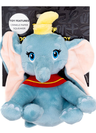 Dog Toy Squeaker Plush - Dumbo Full Body Sitting Pose Gray