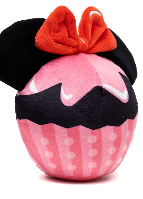 Dog Toy Squeaker Plush - Minnie Mouse Cupcake with Ears and Bow