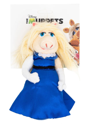 Dog Toy Squeaker Plush - The Muppets Miss Piggy Blue Gown Full Body Pose