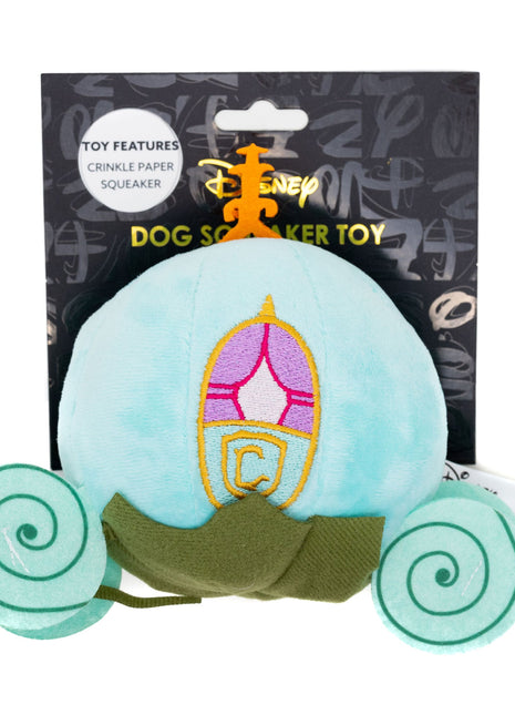 Dog Toy Squeaker Plush - Cinderella Pumpkin Carriage Light Blue