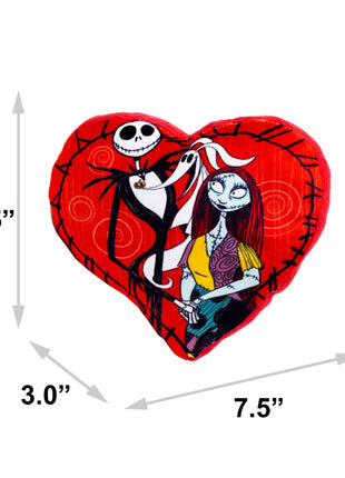 Dog Toy Squeaker Plush - The Nightmare Before Christmas Jack and Sally Heart Pose