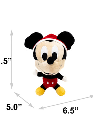 Dog Toy Squeaker Plush - Mickey Mouse Santa Hat Full Body Pose