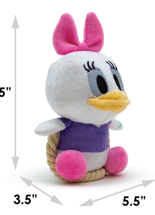 Dog Toy Squeaker Plush with Rope - Disney Daisy Duck Chibi Sitting Pose