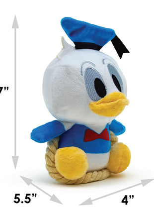 Dog Toy Squeaker Plush with Rope - Disney Donald Duck Chibi Sitting Pose