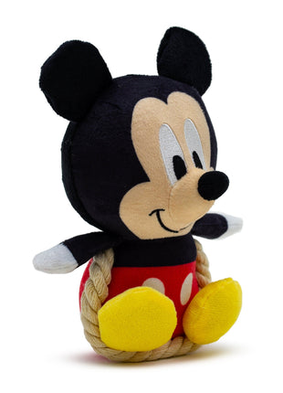 Dog Toy Squeaker Plush with Rope - Disney Mickey Mouse Chibi Sitting Pose