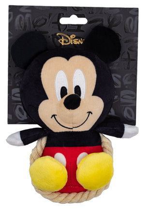 Dog Toy Squeaker Plush with Rope - Disney Mickey Mouse Chibi Sitting Pose