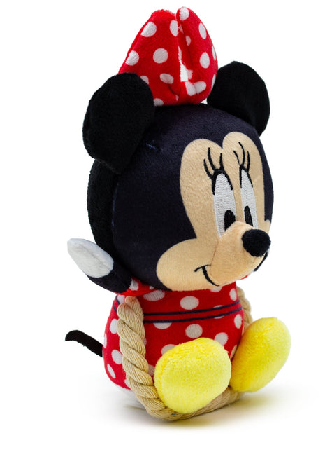 Dog Toy Squeaker Plush with Rope - Disney Minnie Mouse Chibi Sitting Pose