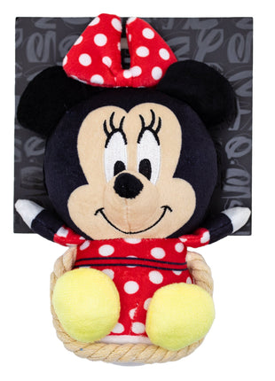 Dog Toy Squeaker Plush with Rope - Disney Minnie Mouse Chibi Sitting Pose