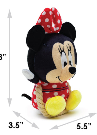 Dog Toy Squeaker Plush with Rope - Disney Minnie Mouse Chibi Sitting Pose