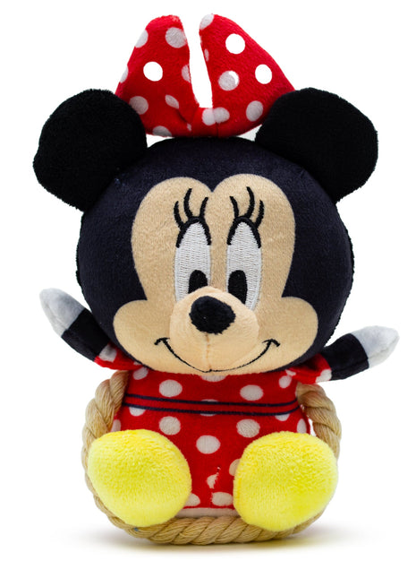 Dog Toy Squeaker Plush with Rope - Disney Minnie Mouse Chibi Sitting Pose