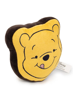Dog Toy Squeaker Plush - Winnie the Pooh Smiling Face Yellow
