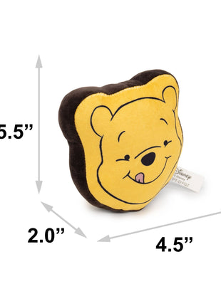 Dog Toy Squeaker Plush - Winnie the Pooh Smiling Face Yellow