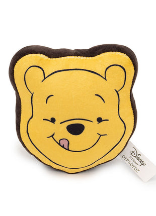 Dog Toy Squeaker Plush - Winnie the Pooh Smiling Face Yellow
