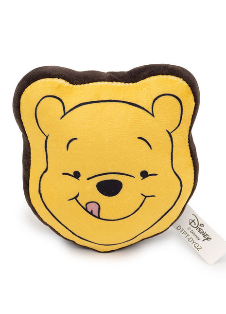 Dog Toy Squeaker Plush - Winnie the Pooh Smiling Face Yellow