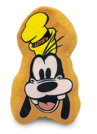 Dog Toy Squeaker Plush - Disney Goofy Smiling Face Golden Yellow