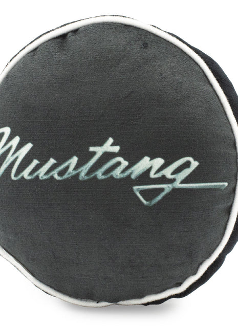 Dog Toy Squeaker Plush - FORD MUSTANG Tri-Bar Logo Script Round