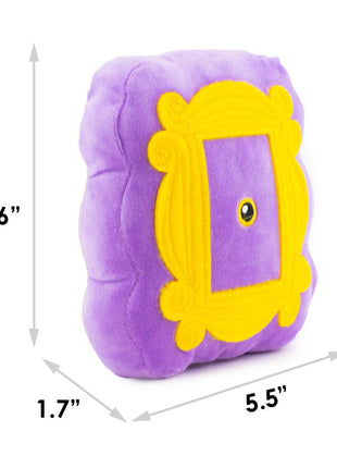 Dog Toy Squeaker Plush - Friends Monica's Peephole Frame Purple Yellows