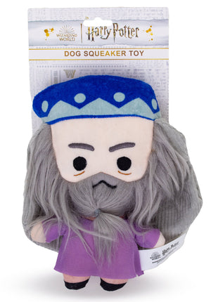 Dog Toy Squeaker Plush - Harry Potter Dumbledore Standing Charm Full Body Pose