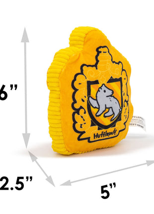 Dog Toy Squeaker Plush - Harry Potter Hufflepuff Badger Charm Crest Yellows