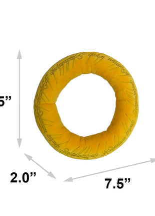 Dog Toy Squeaker Plush - The Lord of the Rings One Ring Golden Yellow