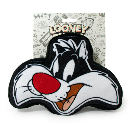 Dog Toy Squeaky Plush - Looney Tunes Sylvester the Cat Smiling