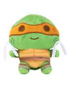 Dog Toy Squeaker Plush - Teenage Mutant Ninja Turtles Michelangelo Full Body Nunchucks Pose Orange