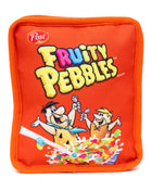 Dog Toy Squeaker Plush - Fruity Pebbles Fred Flintstone and Barney Rubble Cereal Box Replica Red
