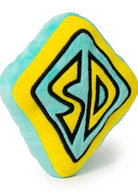Dog Toy Squeaky Plush - Scooby Doo SD Dog Collar Logo Blue Yellow