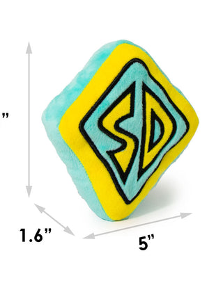 Dog Toy Squeaky Plush - Scooby Doo SD Dog Collar Logo Blue Yellow
