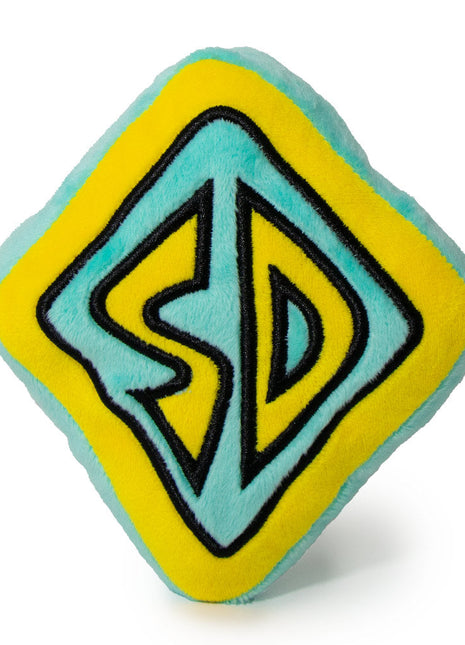 Dog Toy Squeaky Plush - Scooby Doo SD Dog Collar Logo Blue Yellow