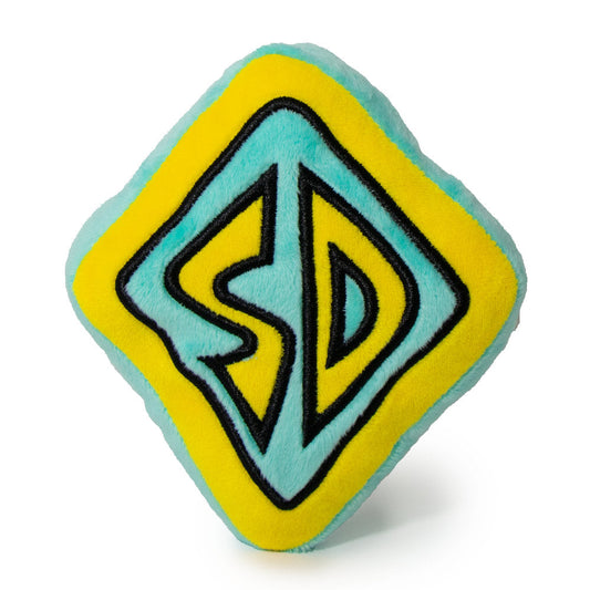 Dog Toy Squeaky Plush - Scooby Doo SD Dog Collar Logo Blue Yellow