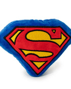 DTPT-SMBB Dog Toy Squeaky Plush - Superman Shield Blue Red Yellow
