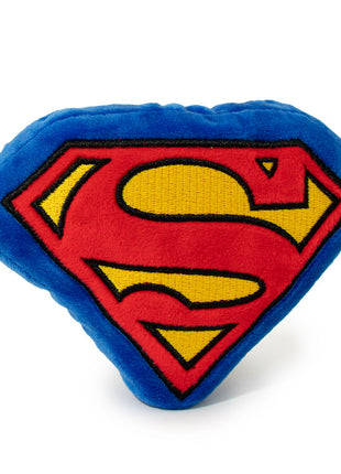 DTPT-SMBB Dog Toy Squeaky Plush - Superman Shield Blue Red Yellow