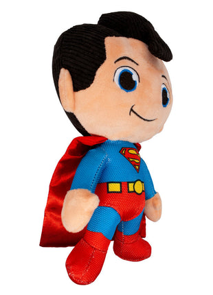 Dog Toy Squeaker Plush - Superman Chibi Full Body Standing Pose with Corduroy Hair