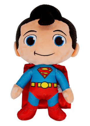 Dog Toy Squeaker Plush - Superman Chibi Full Body Standing Pose with Corduroy Hair