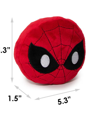 Dog Toy Squeaky Plush - Spider-Man Face Emoji Red Black White