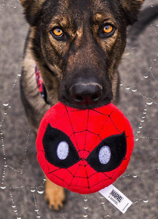 Dog Toy Squeaky Plush - Spider-Man Face Emoji Red Black White