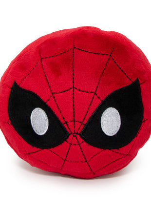Dog Toy Squeaky Plush - Spider-Man Face Emoji Red Black White