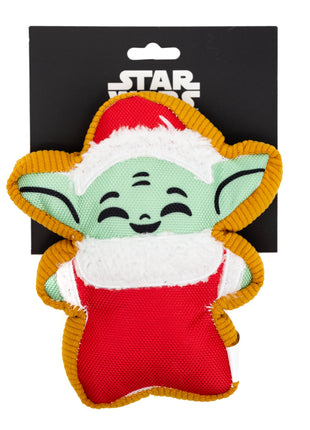 Dog Toy Squeaker Plush - Star Wars Holiday Grogu Santa Cookie Replica