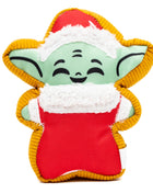 Dog Toy Squeaker Plush - Star Wars Holiday Grogu Santa Cookie Replica