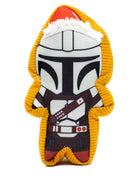 Dog Toy Squeaker Plush - Star Wars Holiday Mandalorian Santa Cookie Replica