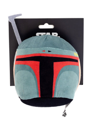 Dog Toy Squeaker Plush - Boba Fett Helmet Green
