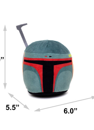 Dog Toy Squeaker Plush - Boba Fett Helmet Green