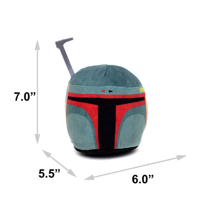 Dog Toy Squeaker Plush - Boba Fett Helmet Green