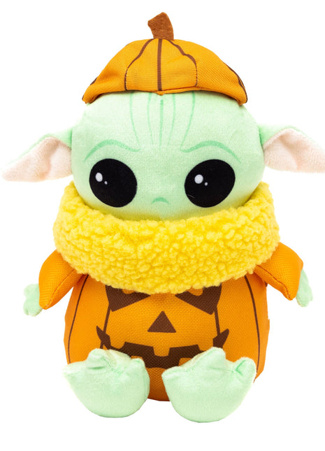 Dog Toy Squeaker Plush - Star Wars Halloween Grogu Pumpkin Sitting Pose