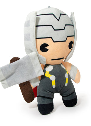 Dog Toy Squeaky Plush - Kawaii Thor with Hammer Standing Pose