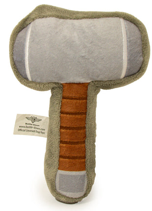Dog Toy Squeaker Plush - Thor's Hammer Grays Browns