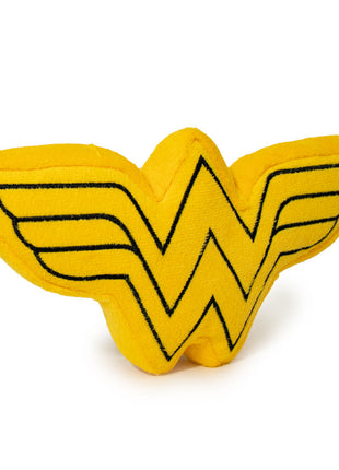 DTPT-WWBS Dog Toy Squeaky Plush - Wonder Woman Logo Icon Yellow Black