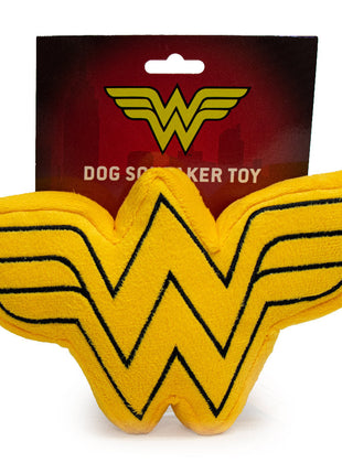 DTPT-WWBS Dog Toy Squeaky Plush - Wonder Woman Logo Icon Yellow Black